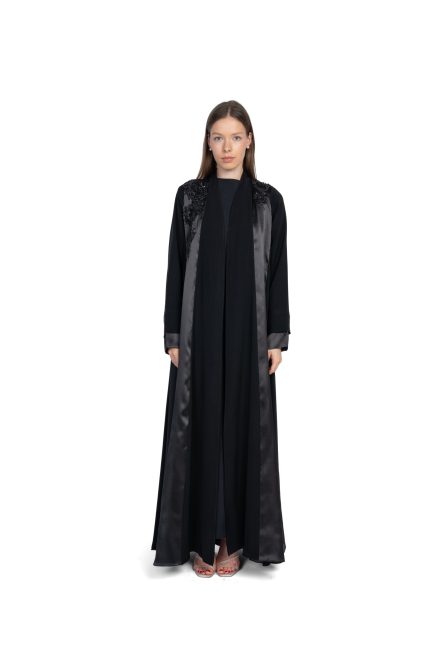 Abaya Organza  with Nada material - soft shak in the front and back - elegant fashion
